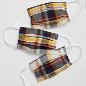 Face Mask 3 pack, plaid, accordion style, GAP KIDS